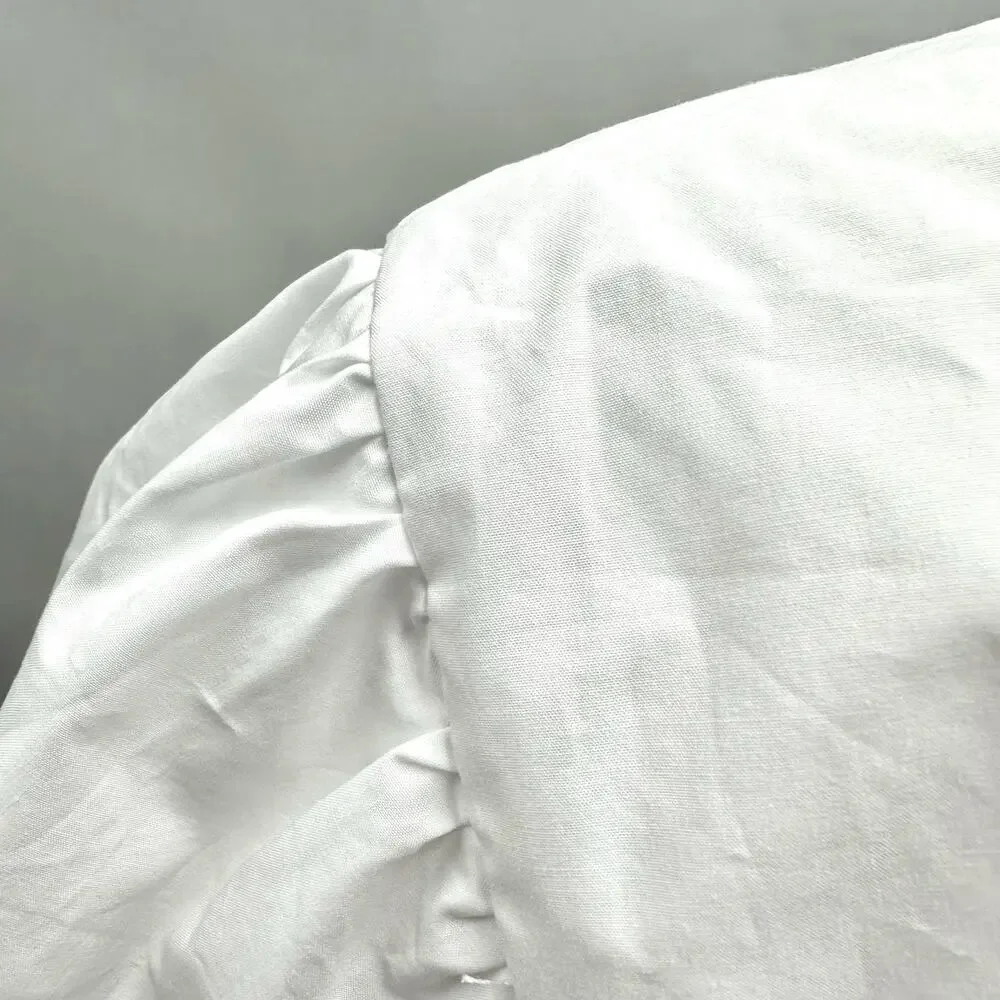Abercrombie & Fitch Short-Sleeve Tie-Front‎ Top Solid White Size Medium NWT